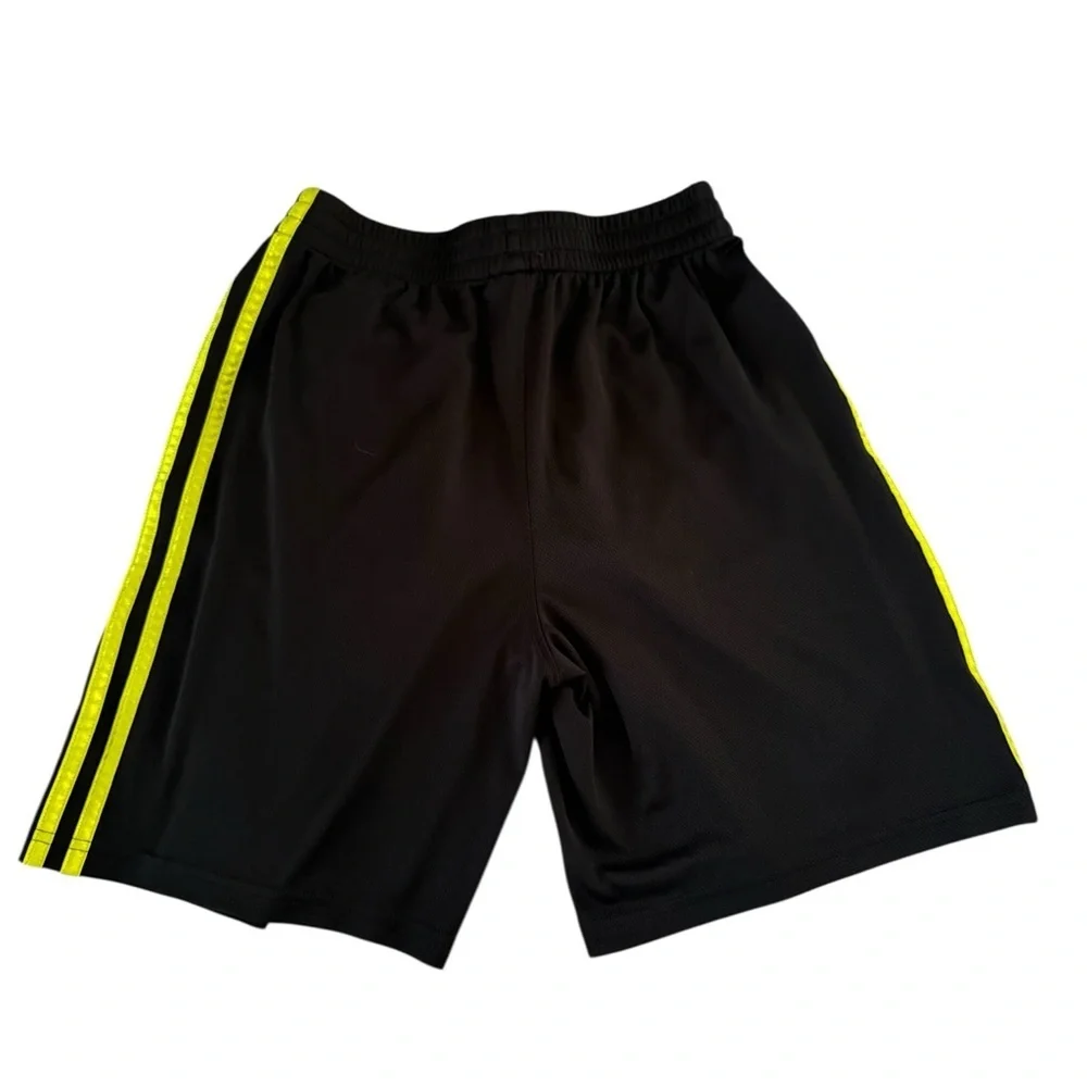 Adidas Black Shorts with Bright Yellow Accents
